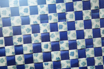 Woven handmade plastic, Basket pattern, Matt plastic pattern.