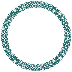 Round celtic knots frame. Traditional medieval frame pattern illustration. Scandinavian or Celtic ornament as border or frame