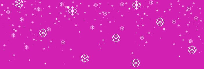 snowflakes falling down on pink background