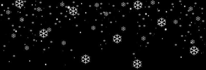 black background with snowflakes at night