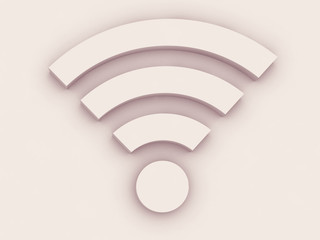 wifi 3d icon on white background