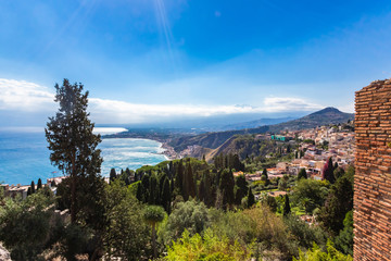 Fototapeta premium Taormina. Taormina has been main tourist destination in Sicily since the 19th century. Taormina, Sicily, Italy.