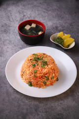 Fried rice with tomato sauce