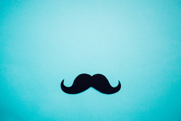 Paper Mustache on blue background, Prostate cancer awareness , Men health awareness month, cope space