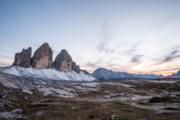 Nightscape at Tre Cime di Lavaredo, Italian Dolomites