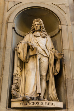 Biologist Francesco Redi monument in Florence, Italy