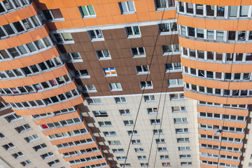 high-rise building with many windows view from above