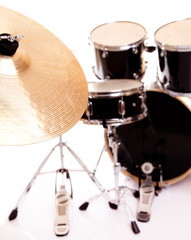 Fototapeta na wymiar drum set on white