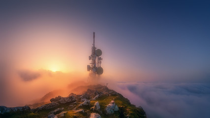 telecommunications tower on Oiz mountain top