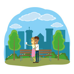 Couple taking selfie