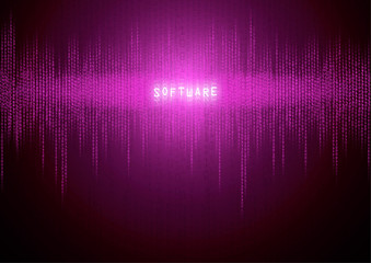 software on a black background with binary code