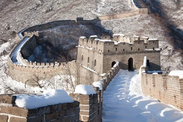 Tableaux ronds sur plexiglas Mur chinois grande muraille d& 39 hiver