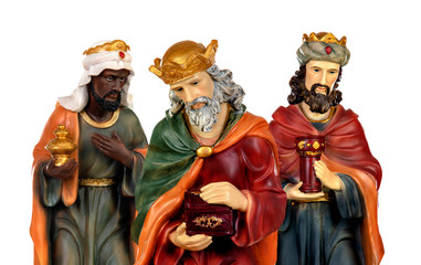 The three wise men and baby Jesus