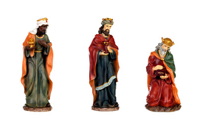 The three wise men and baby Jesus