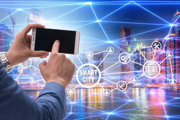 Smart city in innovation concept