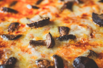 Pizza with porcini mushrooms
