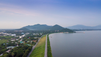 Arial Panorama View of Bangpra Reservoir 