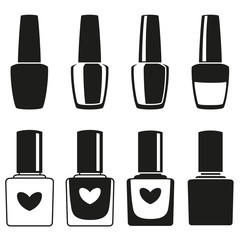 Black and white nail polish silhouette collection