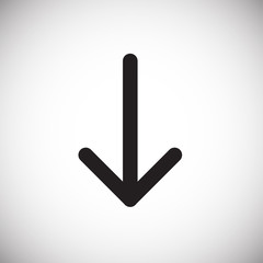 Arrow down on white background icon