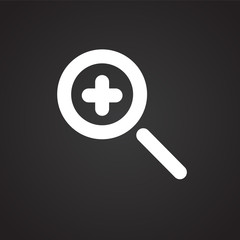 Obraz premium Zoom in button on black background icon