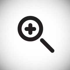 Zoom in button on white background icon
