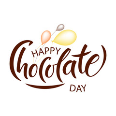 Hand drawn Happy chocolate day typography lettering