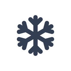 ChSnowflake icon. Black silhouette snow flake sign, isolated on white background. Flat design. Symbol of winter, frozen, Christmas, New Year holiday. Graphic element decoration. Vector illustration