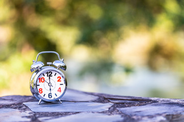 Retro Alarm Clock with bokeh