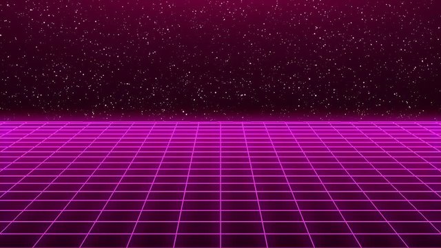1980s Synth Wave Grid 6 -Pink Purple- Lighting -Motion Graphic - 10sec Seamless Loop -4K UHD 3840-2160
