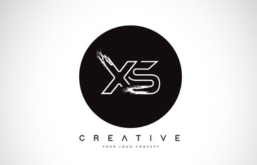 XS Modern Leter Logo Design with Black and White Monogram. Creative Letter Logo Brush Monogram.