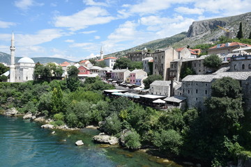 View of Mostar from Stari Most 2, Bosnia and Herzegovina