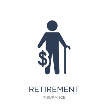 Retirement Icon. Trendy Flat Vector Retirement Icon On White Background From Insurance Collection