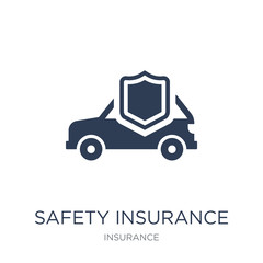 safety insurance icon. Trendy flat vector safety insurance icon on white background from Insurance collection