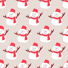 seamless snow man pattern