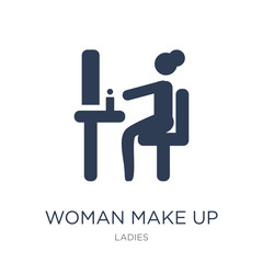 Woman Make Up icon. Trendy flat vector Woman Make Up icon on white background from Ladies collection