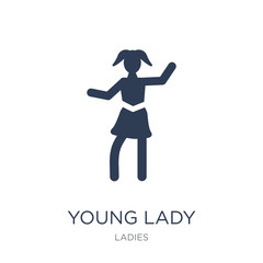Young Lady icon. Trendy flat vector Young Lady icon on white background from Ladies collection