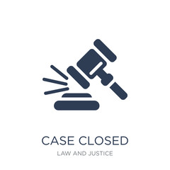 Case closed icon. Trendy flat vector Case closed icon on white background from law and justice collection