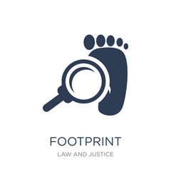 Footprint icon. Trendy flat vector Footprint icon on white background from law and justice collection