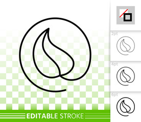 Leaf simple black line vector icon