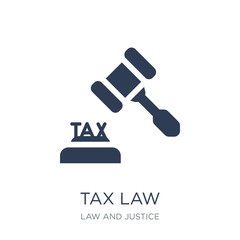 Tax law icon. Trendy flat vector Tax law icon on white background from law and justice collection
