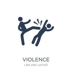 Violence icon. Trendy flat vector Violence icon on white background from law and justice collection