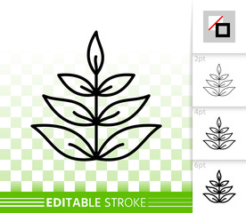 Grass simple black line vector icon