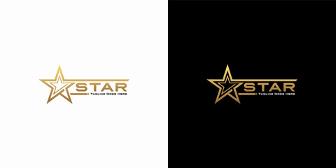 Modern gold star logo design vector. Stars logo design concept