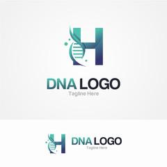 Abstract Letter H and DNA Vector Logo