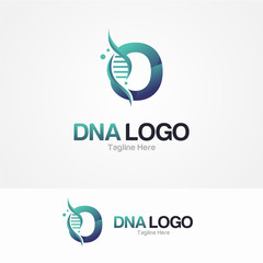 Abstract Letter O and DNA Vector Logo