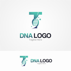 Abstract Letter T and DNA Vector Logo