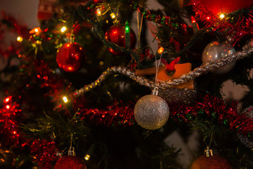 christmas tree with decorations and lights