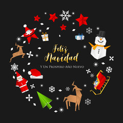 Fototapeta premium Spanish Christmas and Happy New Year greeting card