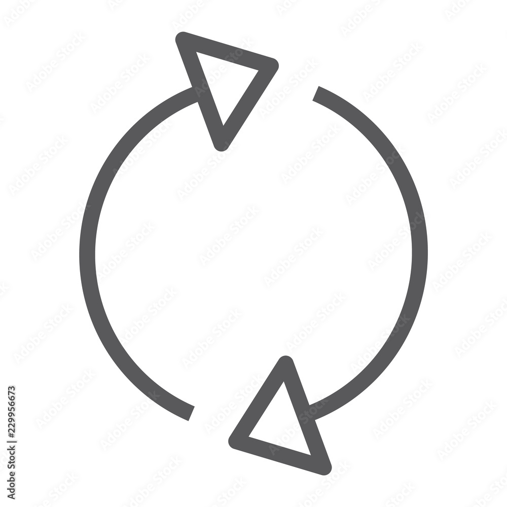 Poster reload line icon, rotation and spin, arrow refresh sign, vector graphics, a linear pattern on a whit