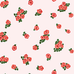 Vintage feedsack pattern in small flowers. Millefleurs. Floral sweet seamless background for textile, cotton fabric, covers, wallpapers, print, gift wrap and scrapbooking.